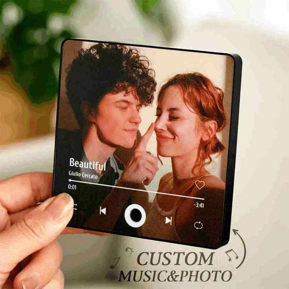 Personalized music fridge magnet made with custom photo design