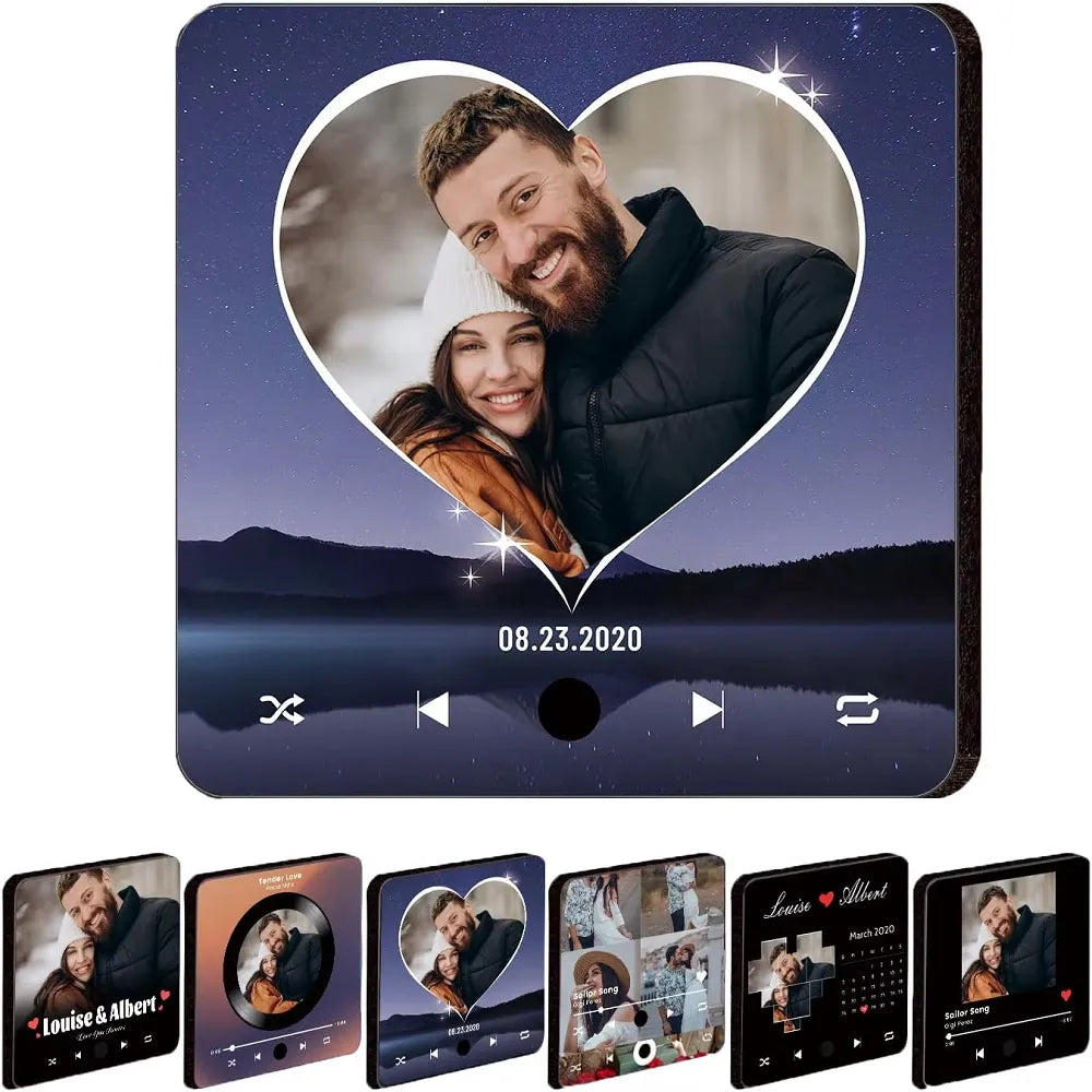 Unboxing a personalized music photo magnet gift set including a premium gift box and Type-C charging cable